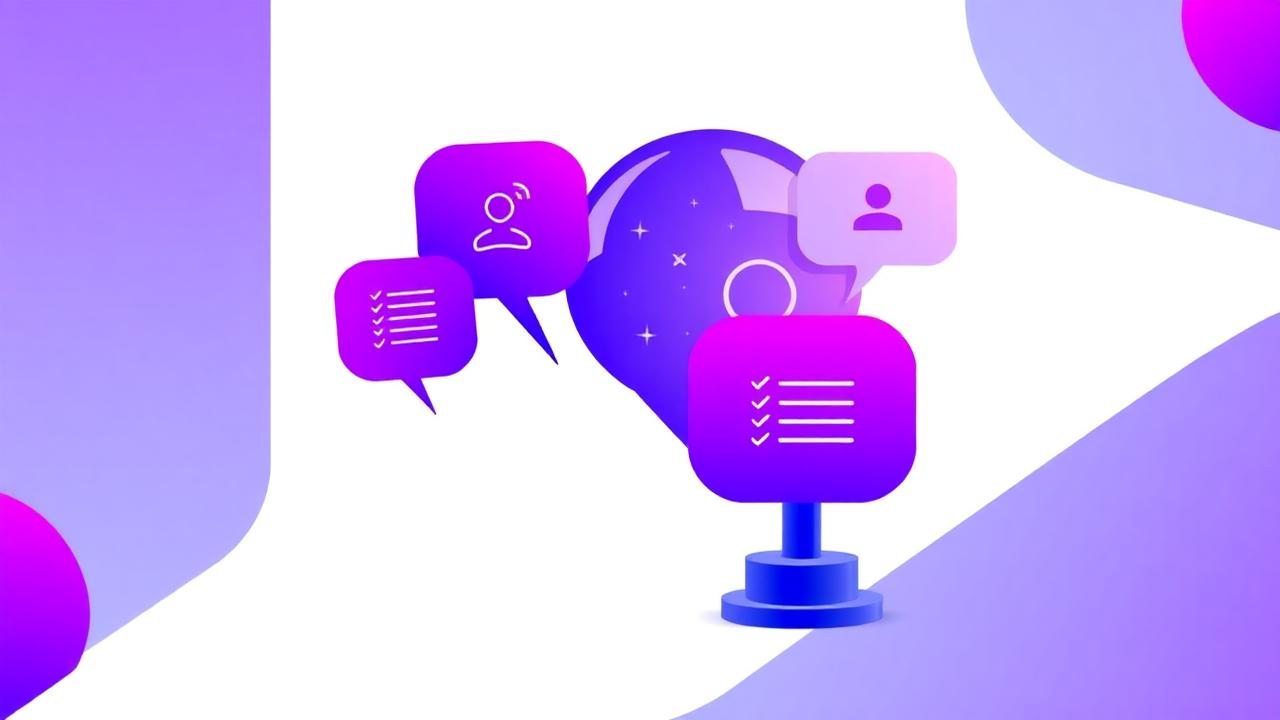 Illustration of an AI voice bot handling sales calls with a qualification checklist